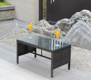 Outdoor Patio Furniture 1 Coffee Table With Clear Tempered Glass