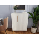Modern White Sideboard Cabinet With Gold Handles For Kitchen, Dining Room Furniture Organizer
