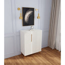 Modern White Sideboard Cabinet With Gold Handles For Kitchen, Dining Room Furniture Organizer