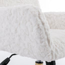 A&A Furniture Rabbit Hair Office Chair With Golden Base, Adjustable